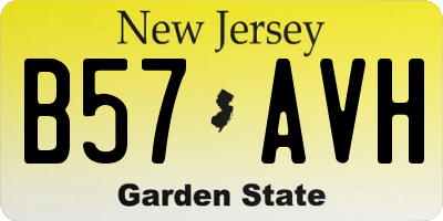 NJ license plate B57AVH