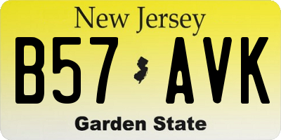 NJ license plate B57AVK