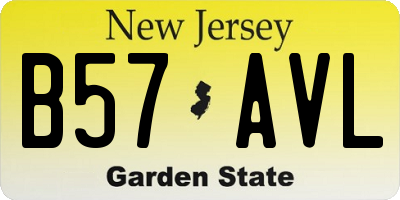 NJ license plate B57AVL
