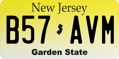 NJ license plate B57AVM