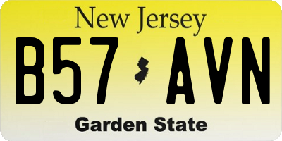 NJ license plate B57AVN