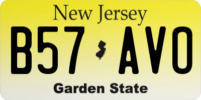 NJ license plate B57AVO