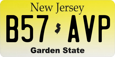 NJ license plate B57AVP