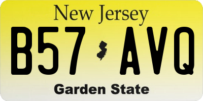 NJ license plate B57AVQ