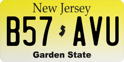 NJ license plate B57AVU