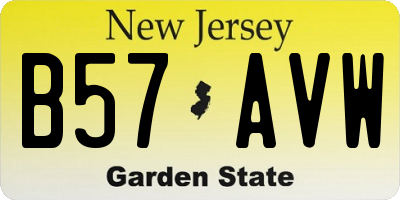 NJ license plate B57AVW