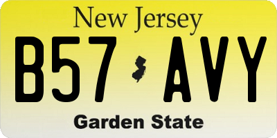 NJ license plate B57AVY