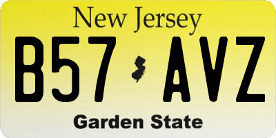 NJ license plate B57AVZ