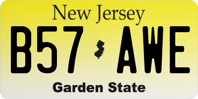 NJ license plate B57AWE