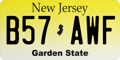 NJ license plate B57AWF