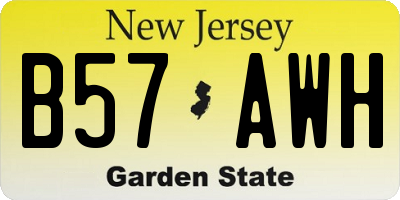 NJ license plate B57AWH