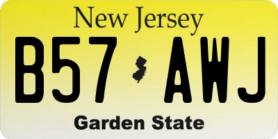 NJ license plate B57AWJ