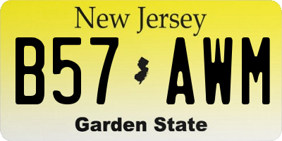 NJ license plate B57AWM