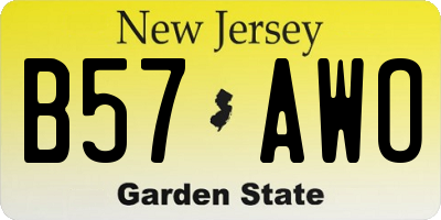 NJ license plate B57AWO