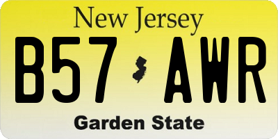NJ license plate B57AWR