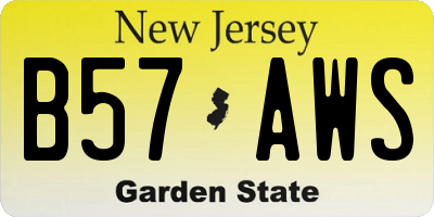NJ license plate B57AWS