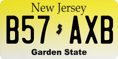 NJ license plate B57AXB