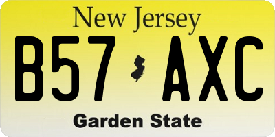 NJ license plate B57AXC