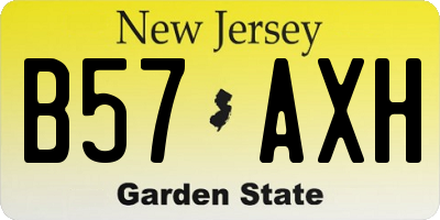 NJ license plate B57AXH