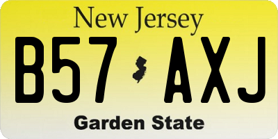 NJ license plate B57AXJ