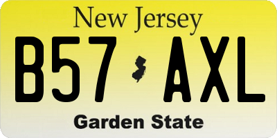 NJ license plate B57AXL