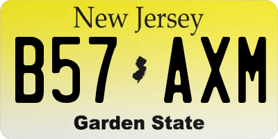 NJ license plate B57AXM