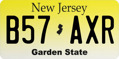NJ license plate B57AXR