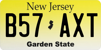 NJ license plate B57AXT