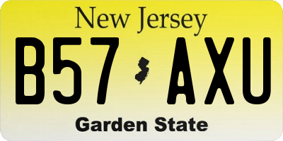 NJ license plate B57AXU