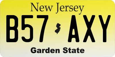 NJ license plate B57AXY