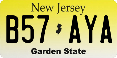 NJ license plate B57AYA
