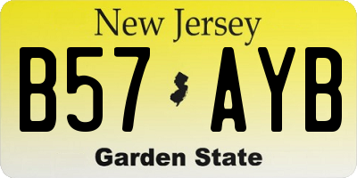 NJ license plate B57AYB