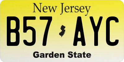 NJ license plate B57AYC
