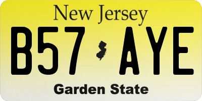 NJ license plate B57AYE