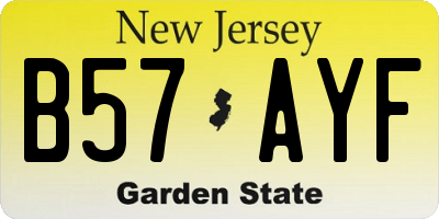NJ license plate B57AYF