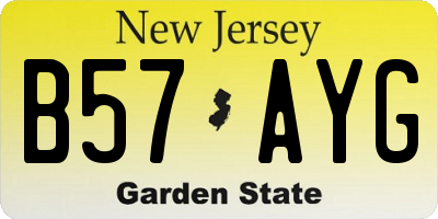 NJ license plate B57AYG