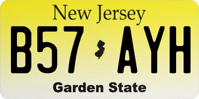 NJ license plate B57AYH