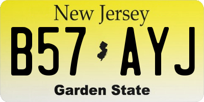 NJ license plate B57AYJ