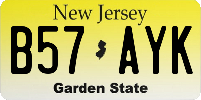 NJ license plate B57AYK