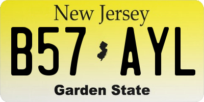 NJ license plate B57AYL