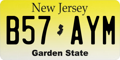 NJ license plate B57AYM