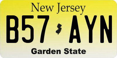 NJ license plate B57AYN