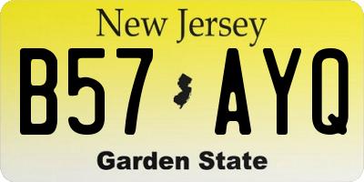 NJ license plate B57AYQ