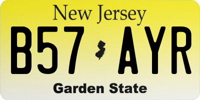 NJ license plate B57AYR