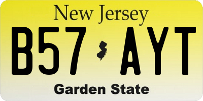 NJ license plate B57AYT