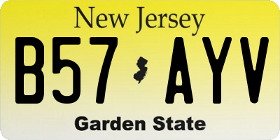 NJ license plate B57AYV