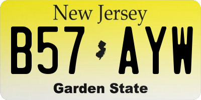 NJ license plate B57AYW