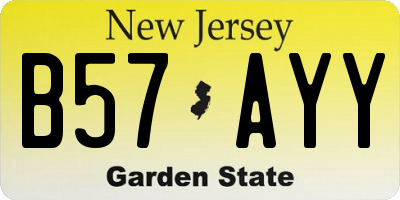 NJ license plate B57AYY