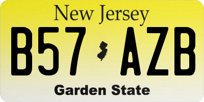 NJ license plate B57AZB