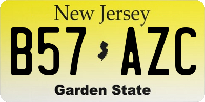 NJ license plate B57AZC